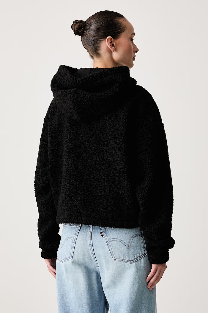Abbigliamento Tommy Jeans Felpa con cerniera e cappuccio da donna in pile DW0DW23291 nero