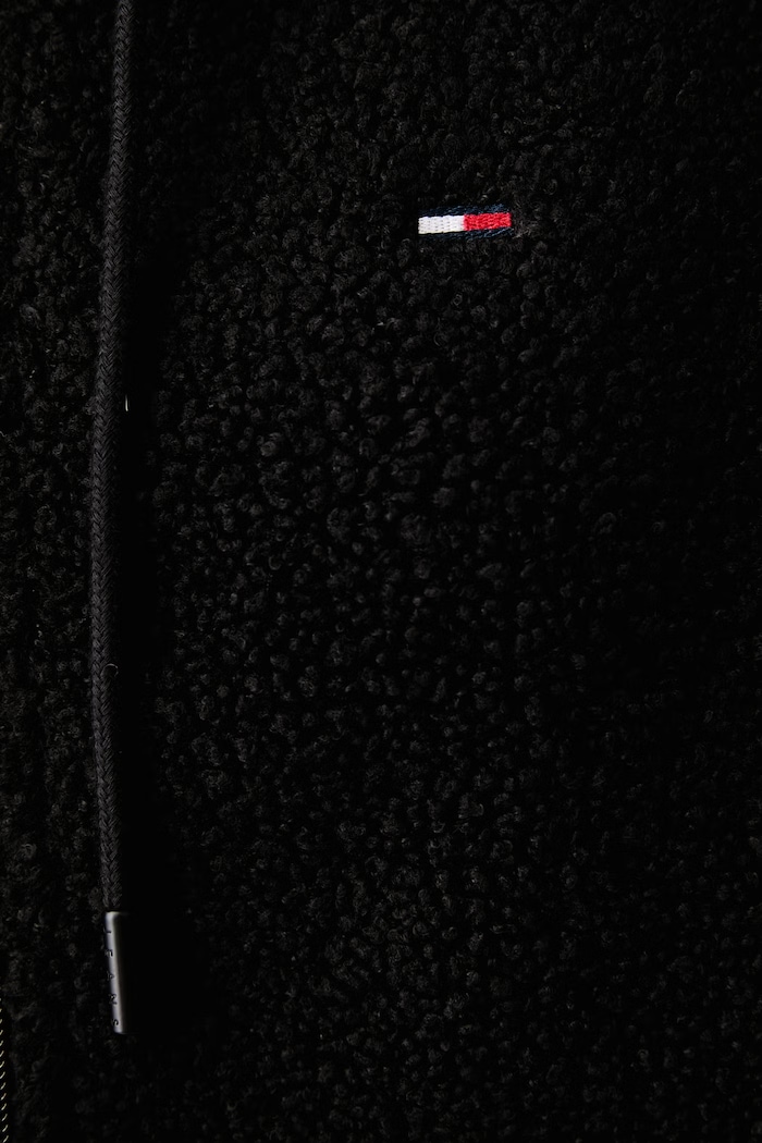 Felpa con cerniera e cappuccio da donna in pile Tommy Jeans nero DW0DW23291