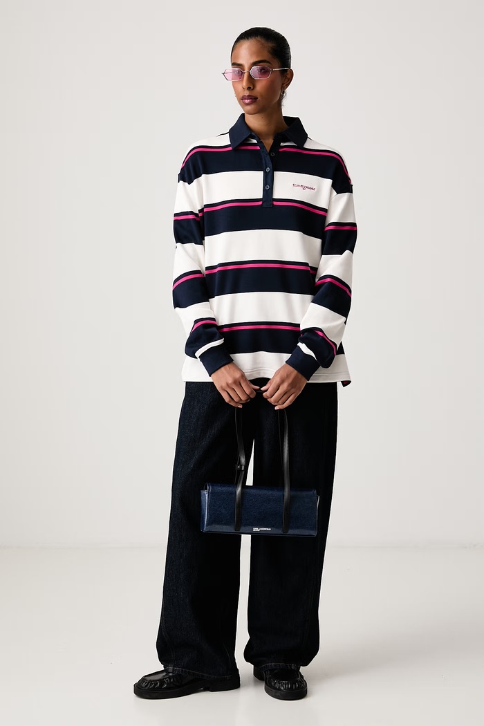 Tommy Jeans Bluza z kapturem damska bawełniana DW0DW23303 granatowy AW26