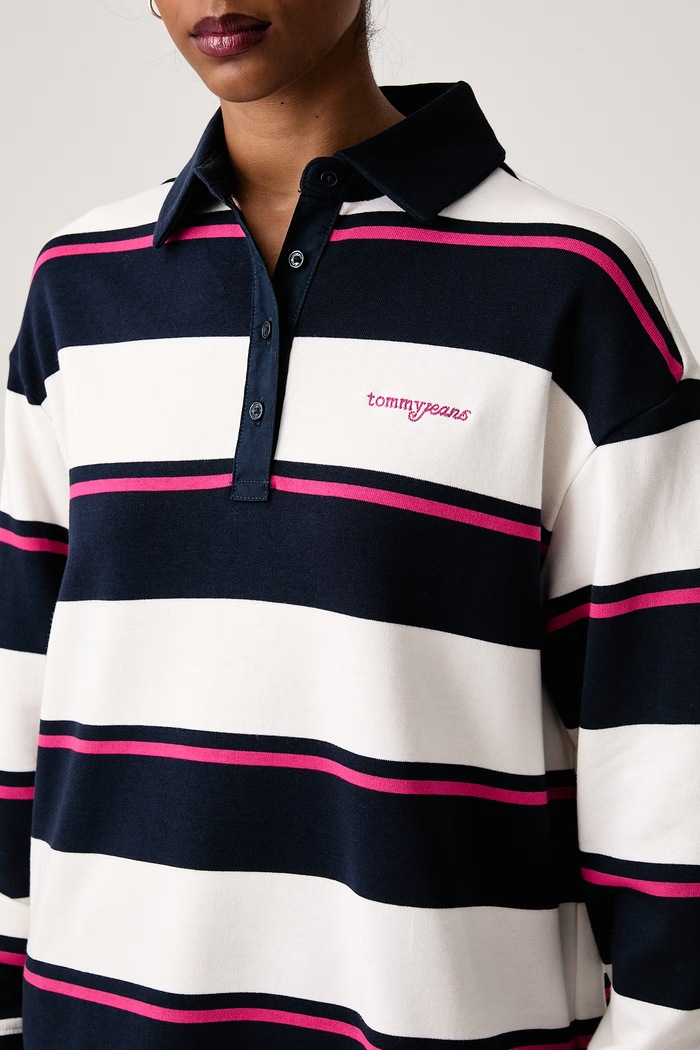 Bluza z kapturem damska bawełniana Tommy Jeans DW0DW23303 granatowy