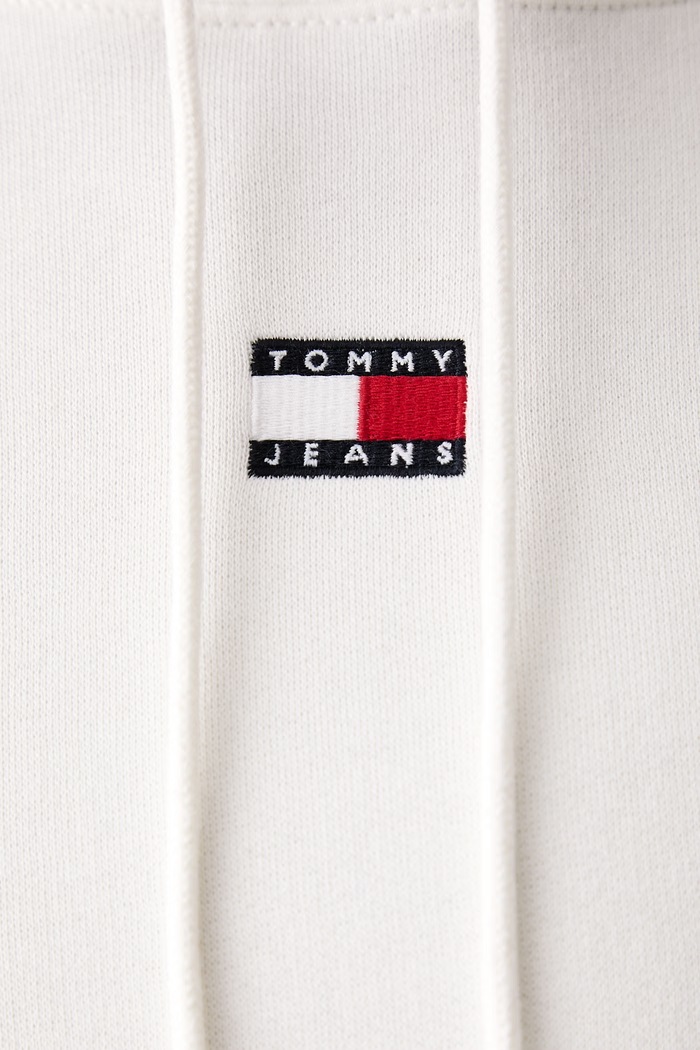 Bluza z kapturem damska z bawełną Tommy Jeans biały DW0DW23296