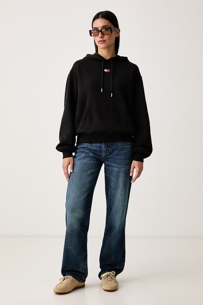 Tommy Jeans Bluza z kapturem damska z bawełną DW0DW23296 czarny AW26