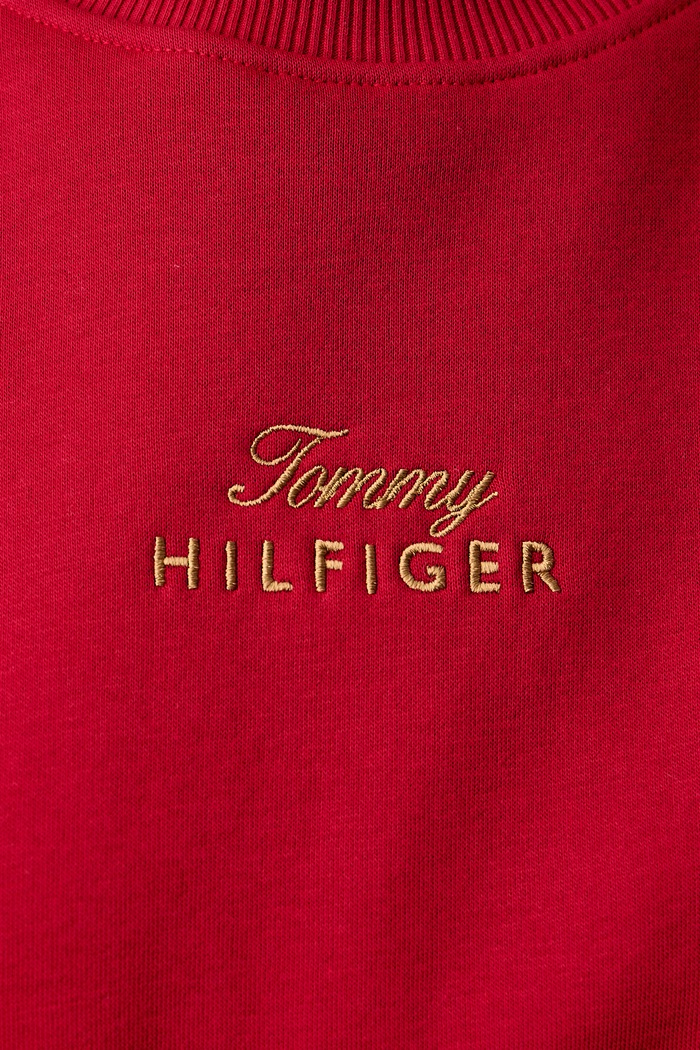 Dukserica za žene s pamukom Tommy Hilfiger crvena WW0WW51724