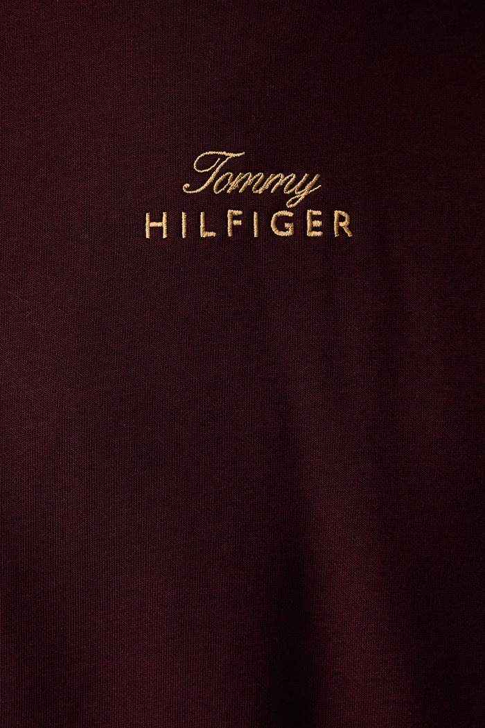Dukserica za žene s pamukom Tommy Hilfiger bordo WW0WW51724