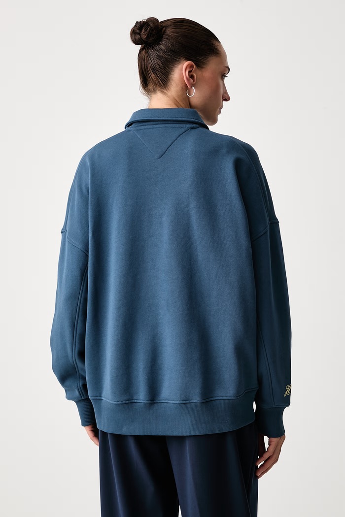 Дрехи Tommy Hilfiger Суичър дамски от памук WW0WW51595 син