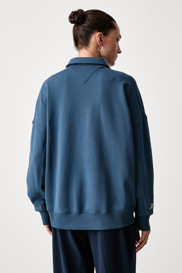 Дрехи Tommy Hilfiger Суичър дамски от памук WW0WW51595 син
