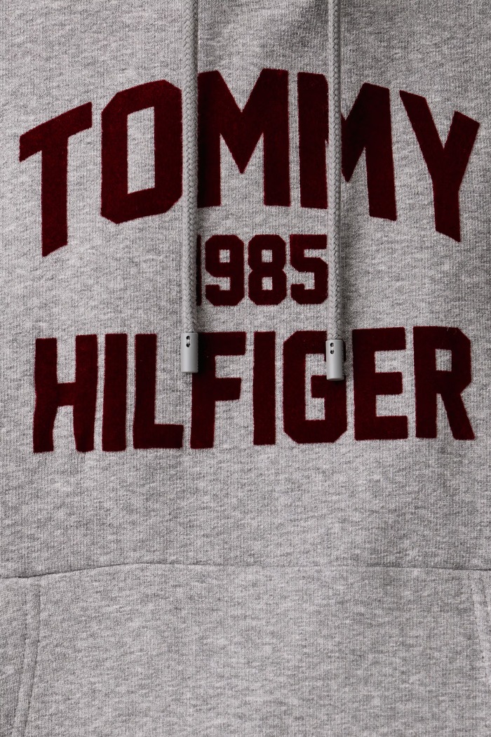 Dukserica sa kapuljačom ženska s pamukom Tommy Hilfiger siva WW0WW52356