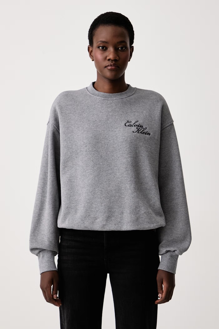 Calvin Klein Jeans Dukserica za žene s pamukom siva LV047H250G