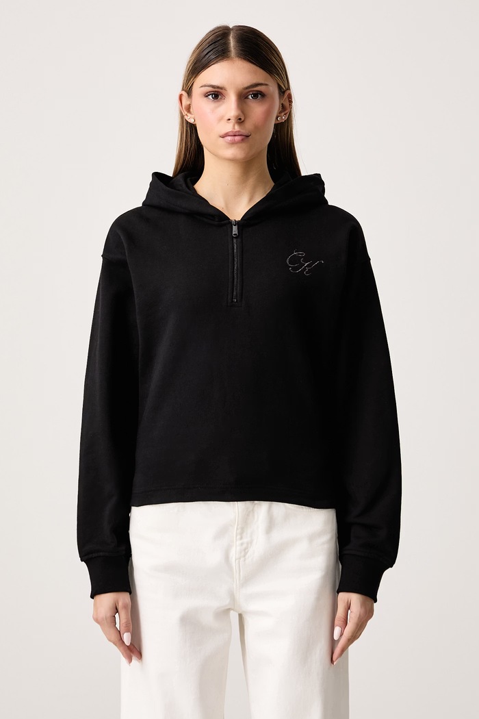 Calvin Klein Jeans Dukserica sa kapuljačom ženska s pamukom crna LV047H248G