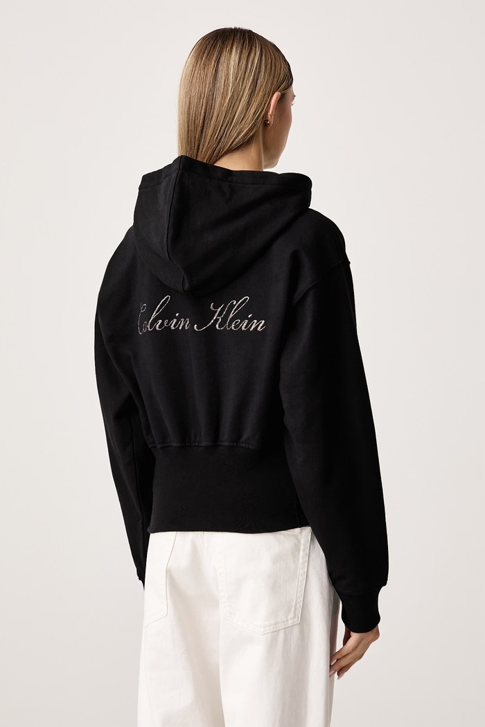 Odjeća Calvin Klein Jeans Dukserica sa kapuljačom ženska s pamukom LV047H248G crna