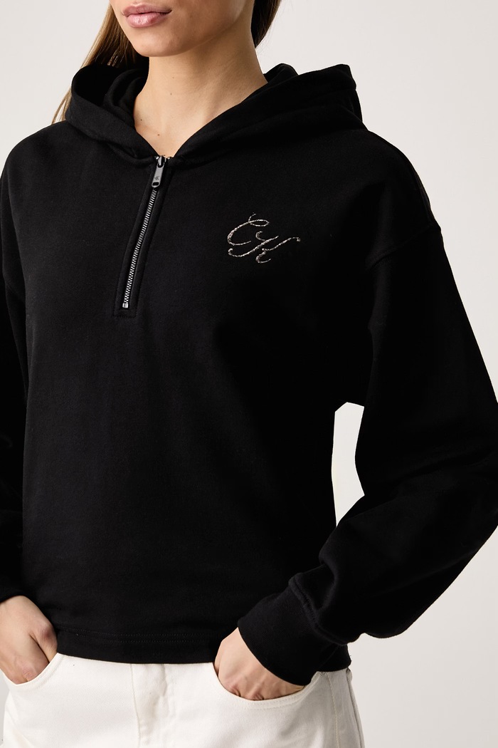 Dukserica sa kapuljačom ženska s pamukom Calvin Klein Jeans LV047H248G crna