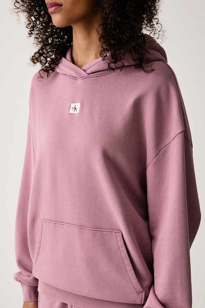 Mikina s kapucňou dámska s bavlnou Calvin Klein Jeans LV047H223G ružová