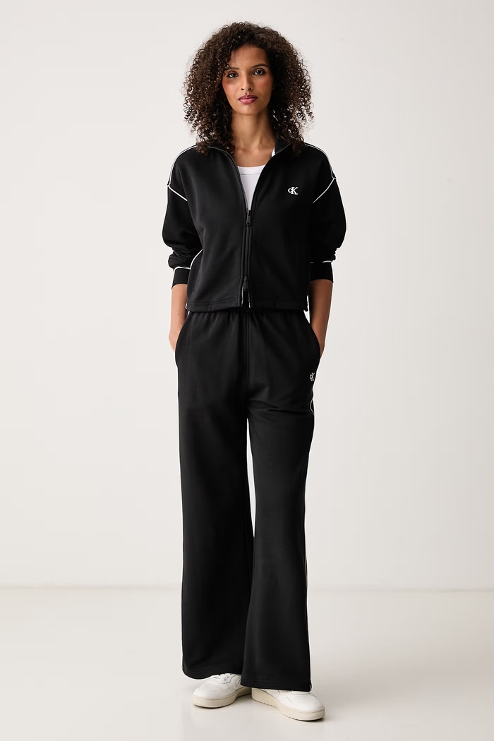 Calvin Klein Jeans Mikina na zips dámska s bavlnou LV047H217G čierna AW26