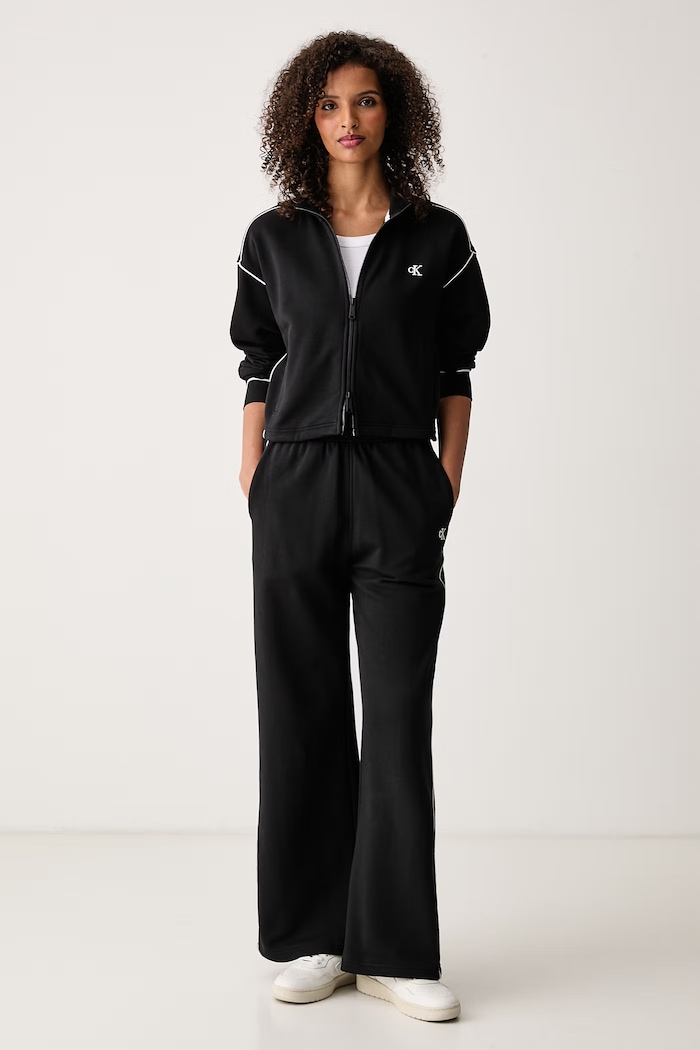 Calvin Klein Jeans Mikina na zips dámska s bavlnou LV047H217G čierna AW26