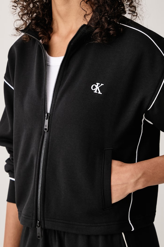 Mikina na zips dámska s bavlnou Calvin Klein Jeans LV047H217G čierna