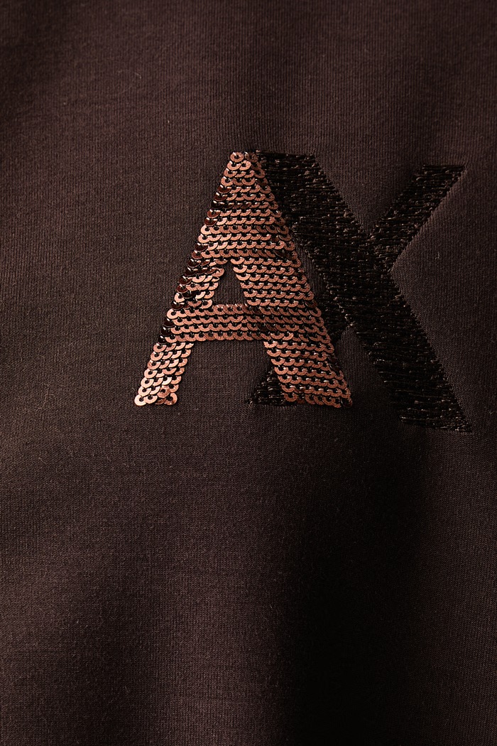 Hanorac cu fermoar și glugă pentru femei cu vâscoză Armani Exchange maro XW002861.AF13397
