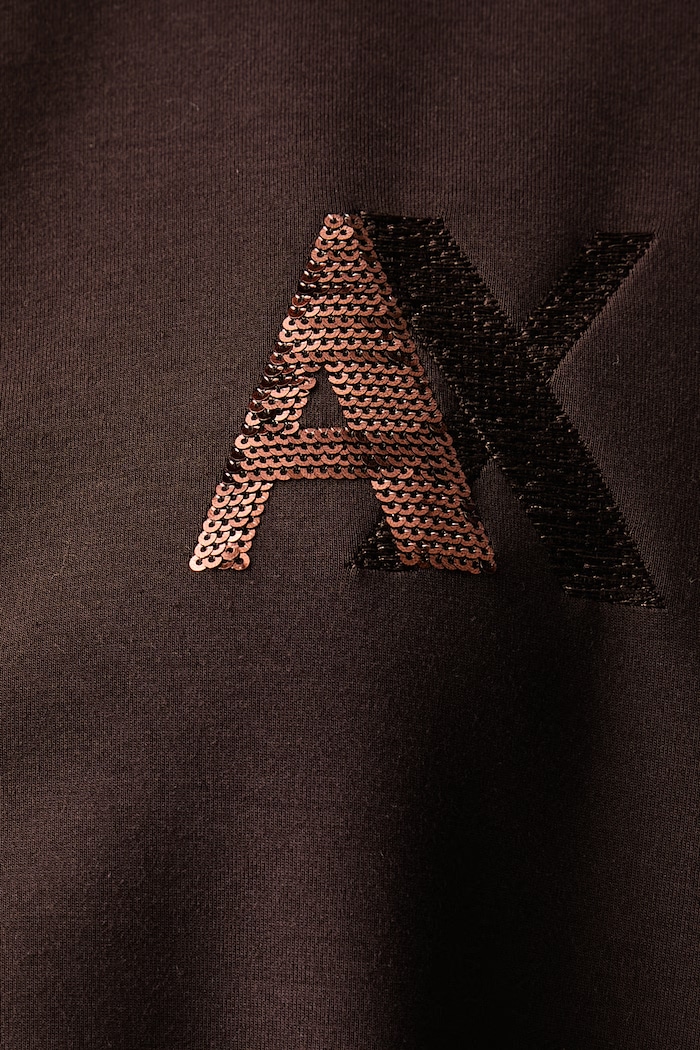 Hanorac cu fermoar și glugă pentru femei cu vâscoză Armani Exchange maro XW002861.AF13397