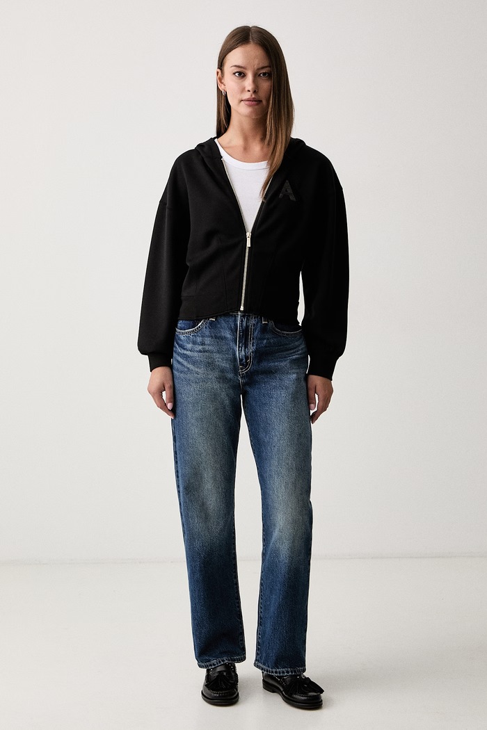 Armani Exchange mikina na zips s kapucňou dámska s viskózou XW002861.AF13397 čierna AW26