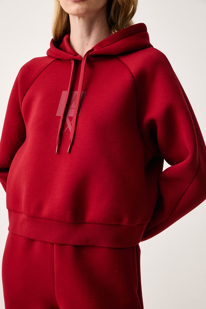Felpa con cappuccio da donna Armani Exchange XW002421.AF25516 granata