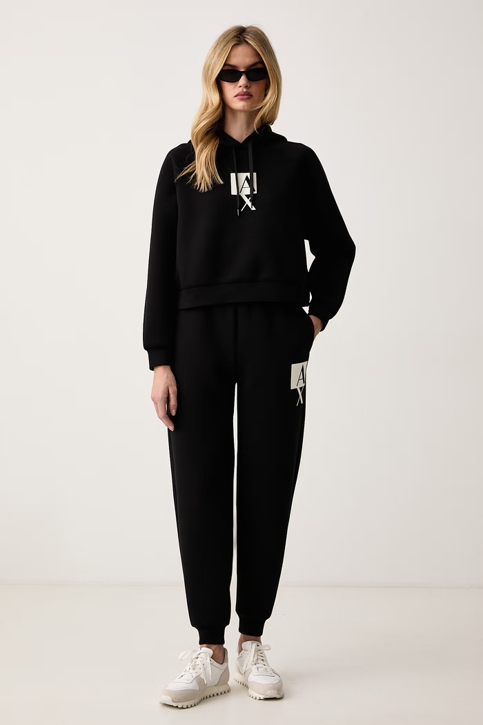 Armani Exchange Felpa con cappuccio da donna XW002421.AF25516 nero AW26