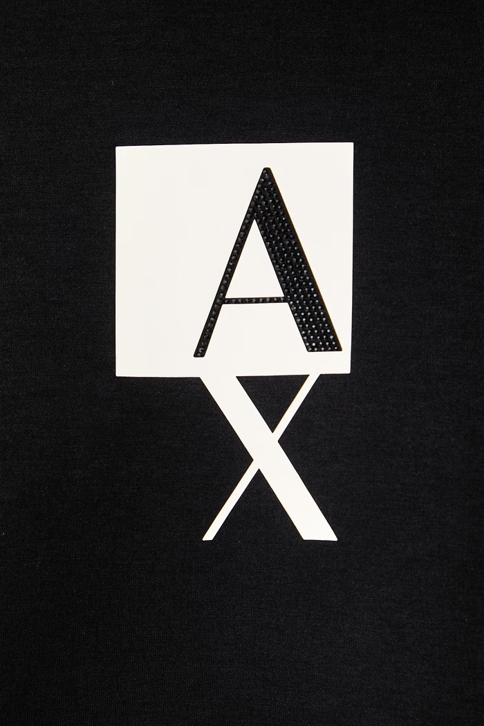 Felpa con cappuccio da donna Armani Exchange nero XW002421.AF25516