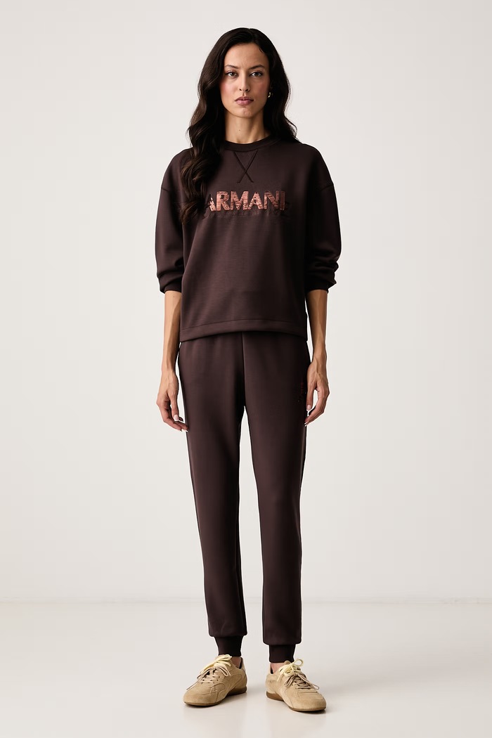 Armani Exchange Pulover ženski z viskozo XW002397.AF13397 rjava AW26