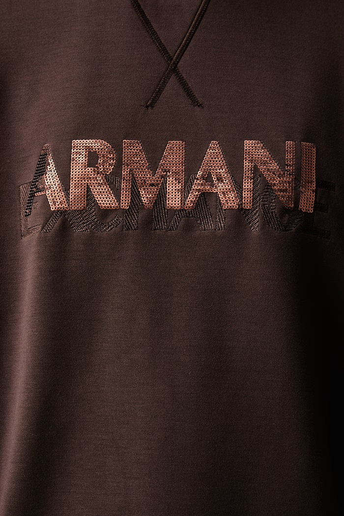 Pulover ženski z viskozo Armani Exchange rjava XW002397.AF13397