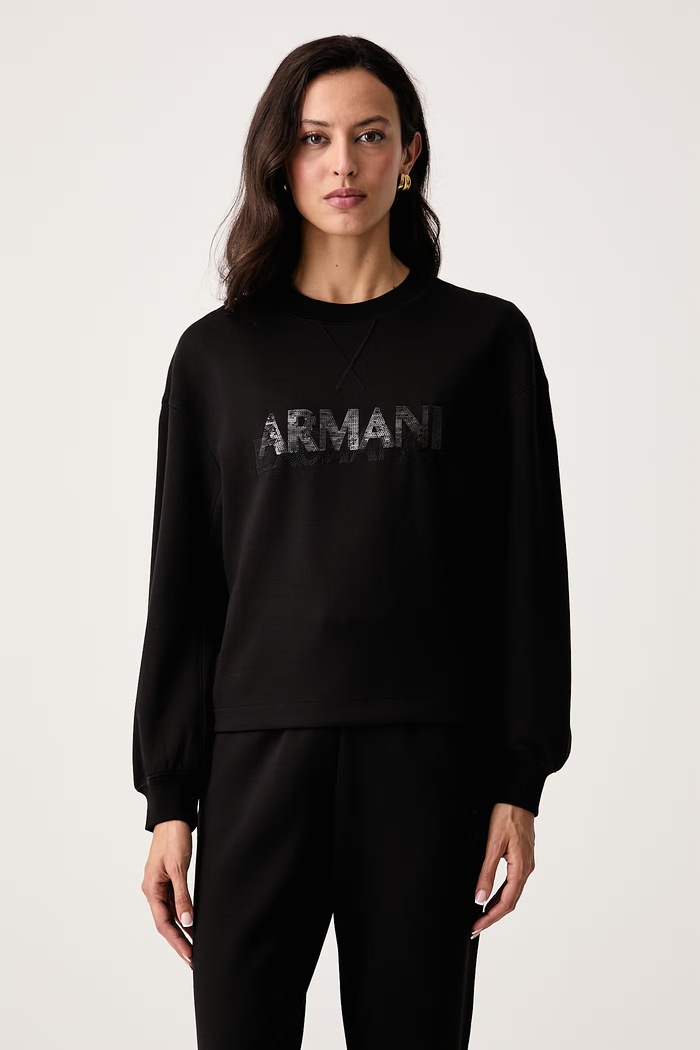 Armani Exchange Pulover ženski z viskozo črna XW002397.AF13397