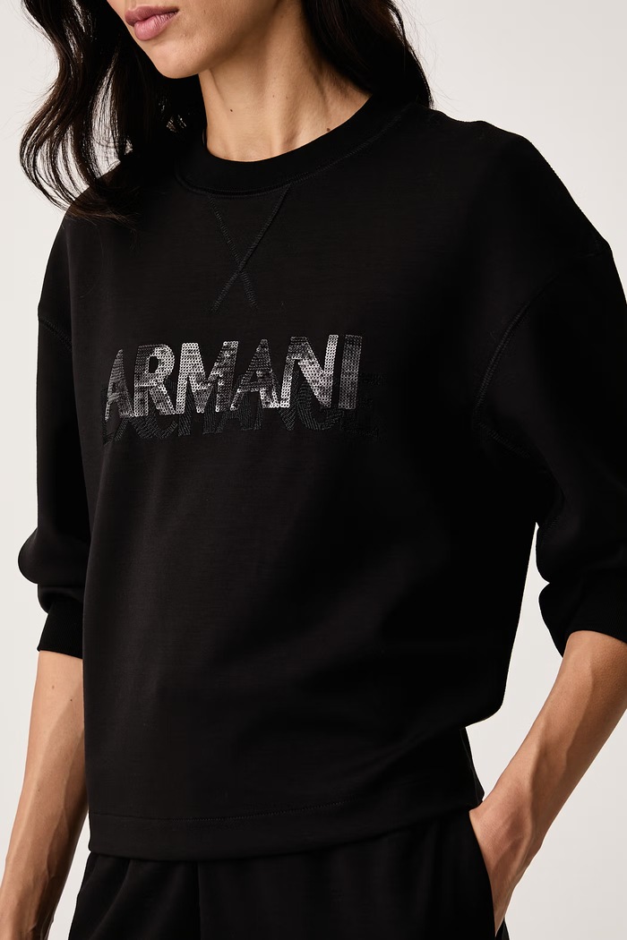 Pulover ženski z viskozo Armani Exchange XW002397.AF13397 črna