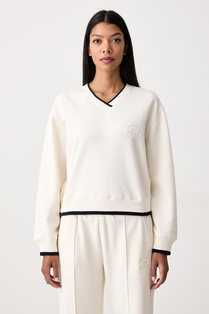 Emporio Armani Underwear Bluza damska z bawełną beżowy EW005227.AF25592