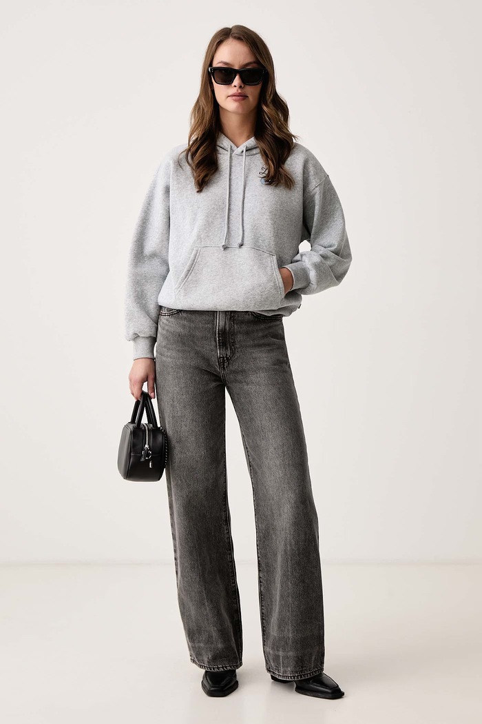 Levi's Mikina s kapucňou dámska s bavlnou GR EVERYDAY HOODIE 2.0 008CR sivá AW26