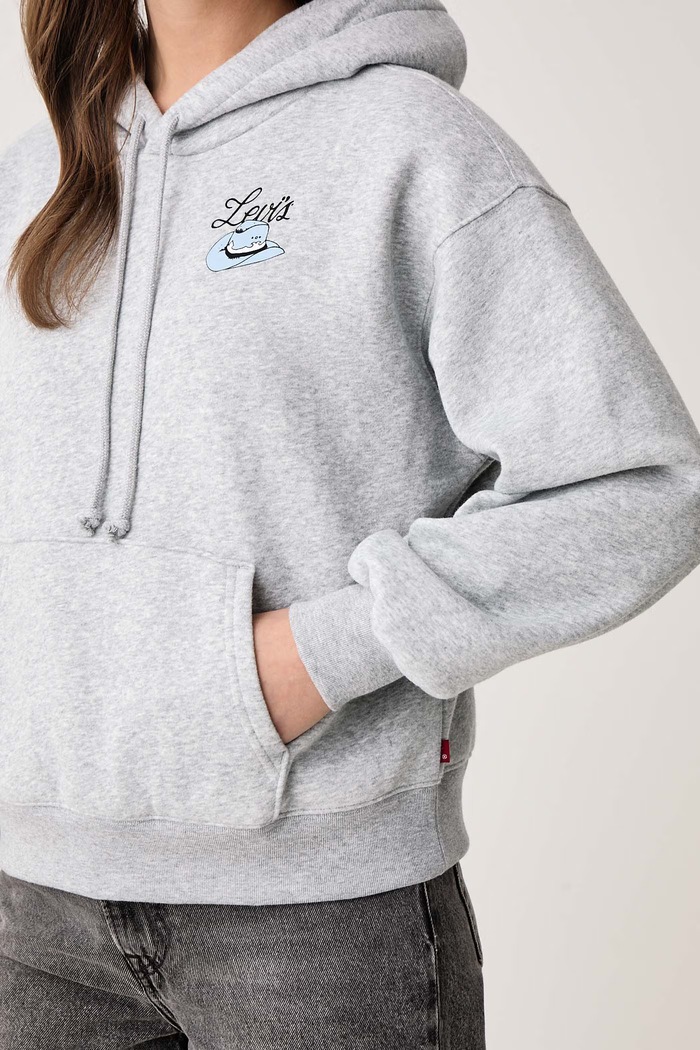 Mikina s kapucňou dámska s bavlnou GR EVERYDAY HOODIE 2.0 Levi's 008CR sivá