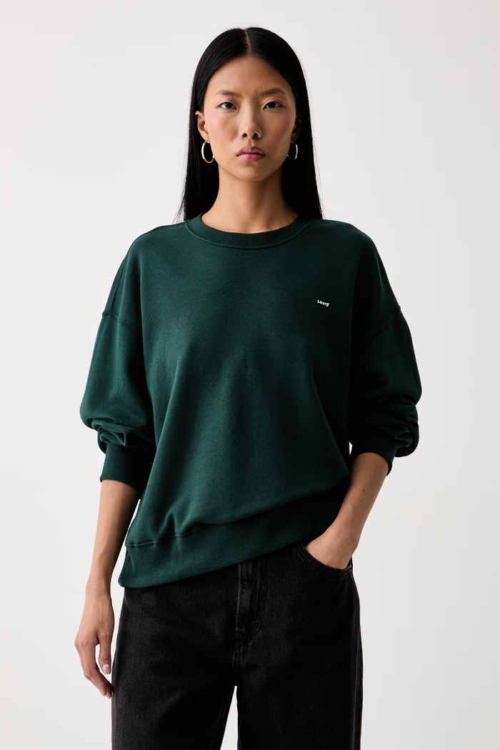 Levi's суичър дамски EVERYDAY CREW зелен 0082J.0011