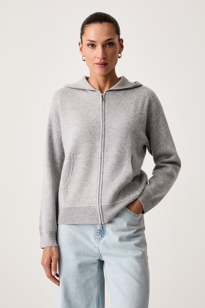 United Colors of Benetton Kardigan damski z wełną szary 1S9ZD502Z