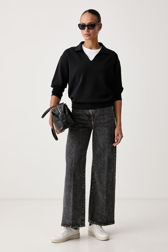 United Colors of Benetton Pulover ženski z modalom 3QAFD301G črna AW26