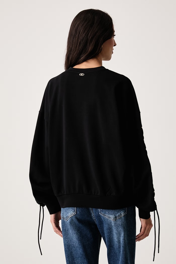 Ρούχα Liu Jo Μπλούζα oversize γυναικεία με βαμβάκι TF6276.F0334 μαύρο