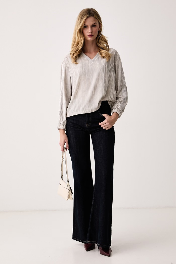 Liu Jo Bluza damska welurowa TF6098.T094A szary AW26