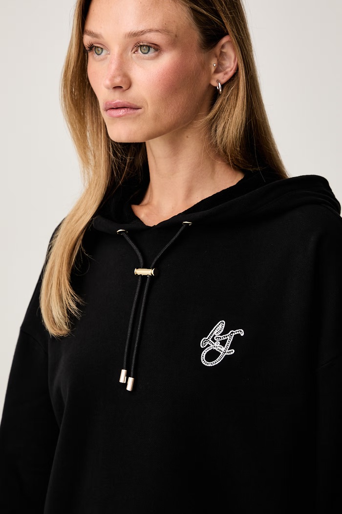 Liu Jo bluza z kapturem damska bawełniana czarny TF6070.FS091