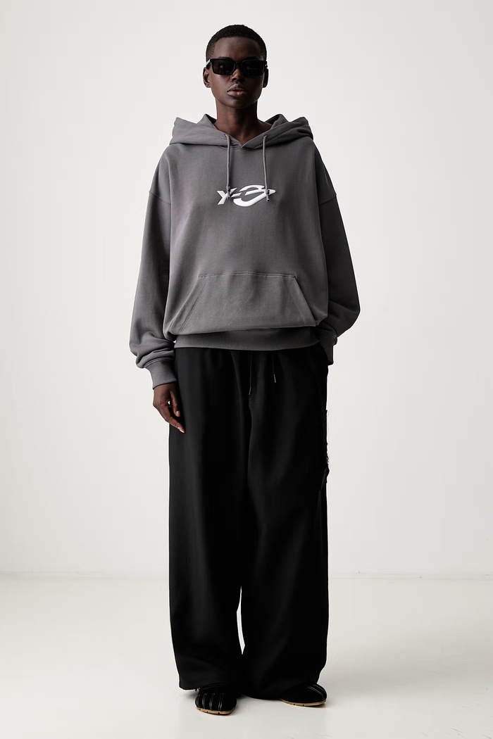 Y-3 LIQUID LG FT HD bluza z kapturem bawełniana damska KZ0841.D szary AW26