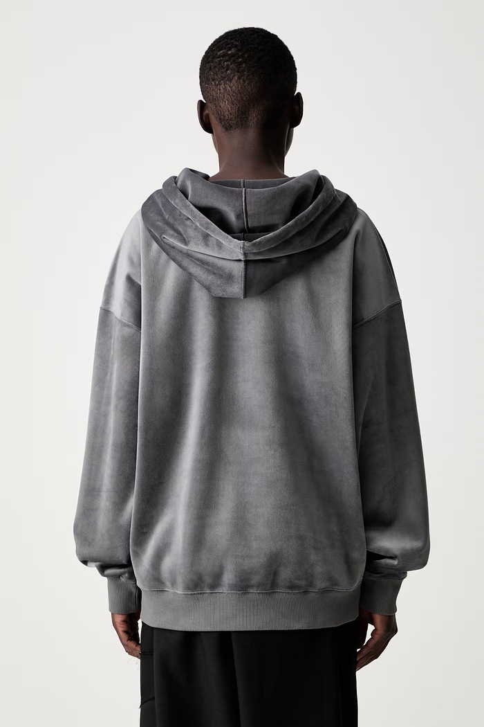 Odzież Y-3 VC HOODIE bluza z kapturem welurowa damska KU2196.D szary