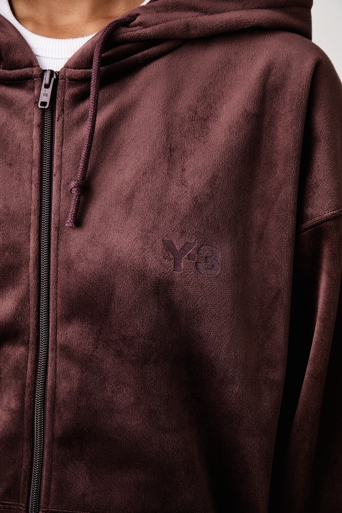 Y-3 VELVET ZIP HD bluza rozpinana z kapturem welurowa damska KT9786