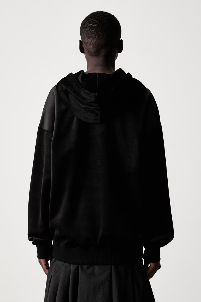 Odzież Y-3 VC HOODIE bluza z kapturem welurowa damska IA4372.D czarny