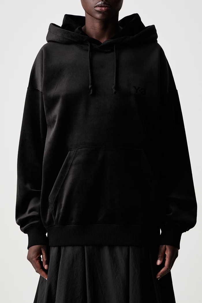 Y-3 VC HOODIE bluza z kapturem welurowa damska IA4372.D czarny
