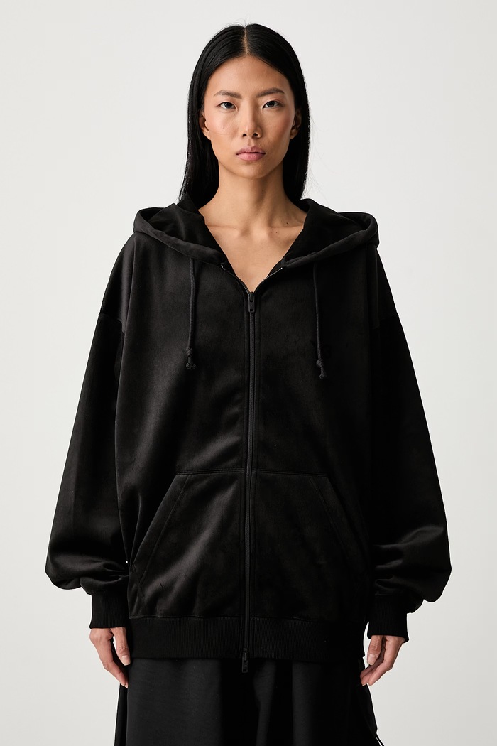 Y-3 VELVET ZIP HD bluza rozpinana welurowa damska czarny IA4371.D