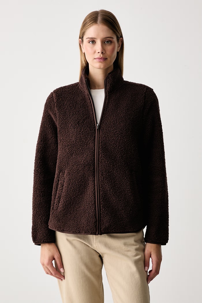 Skechers Bluza polarowa damska SKECH-SHERPA JACKET brązowy JA218