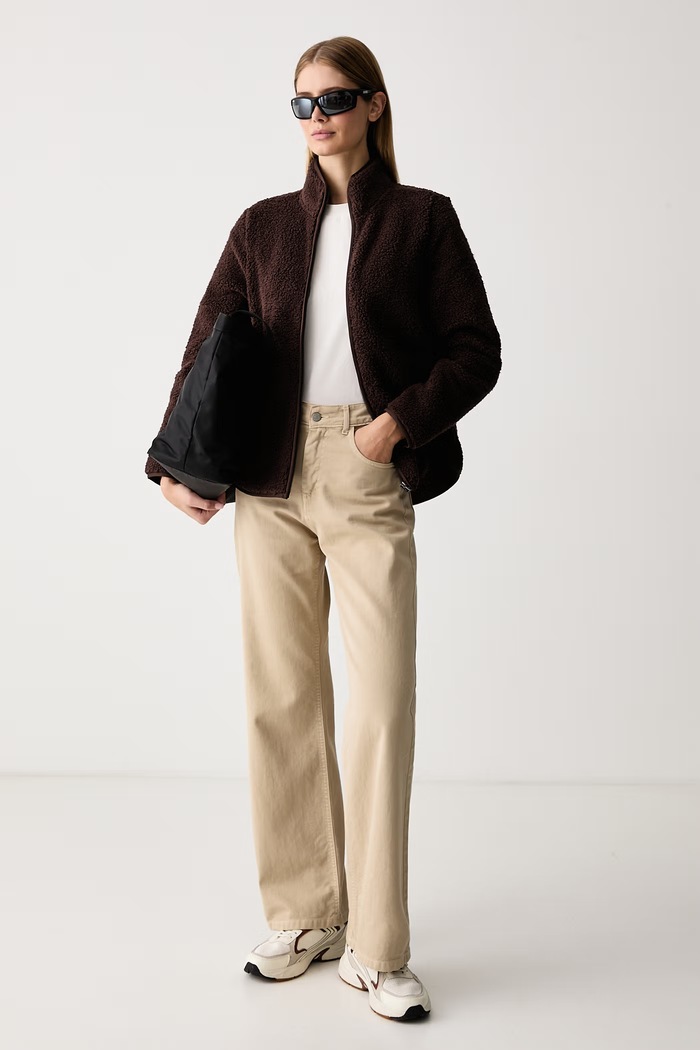 Skechers Bluza polarowa damska SKECH-SHERPA JACKET JA218 brązowy AW26