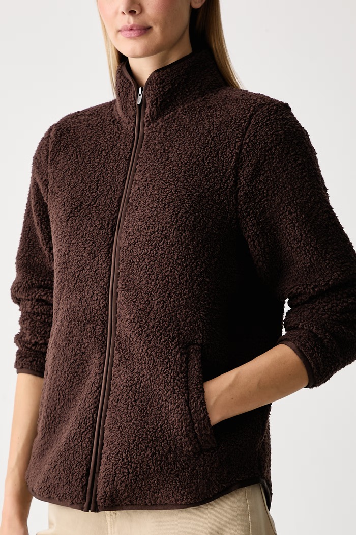 Bluza polarowa damska SKECH-SHERPA JACKET Skechers JA218 brązowy