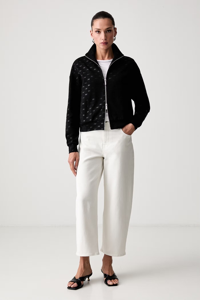Armani Exchange суичър с цип дамски с памук XW002748.AF24095 черен AW26