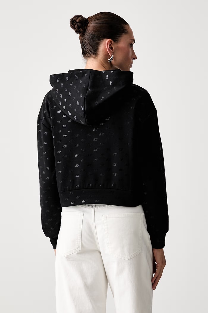 Одяг Armani Exchange кофта з капюшоном жіноча з бавовною XW002747.AF24095 чорний