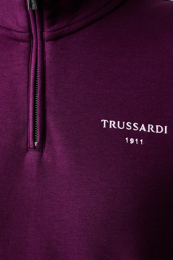 Trussardi bluza damska z bawełną G8096000295N fioletowy